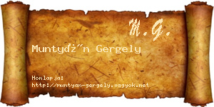 Muntyán Gergely névjegykártya